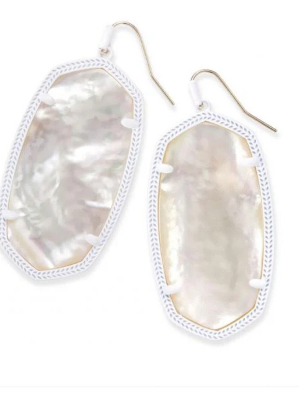 Kendra Scott Danielle Silver Drop Earrings in Ivory Mother-of-Pearl